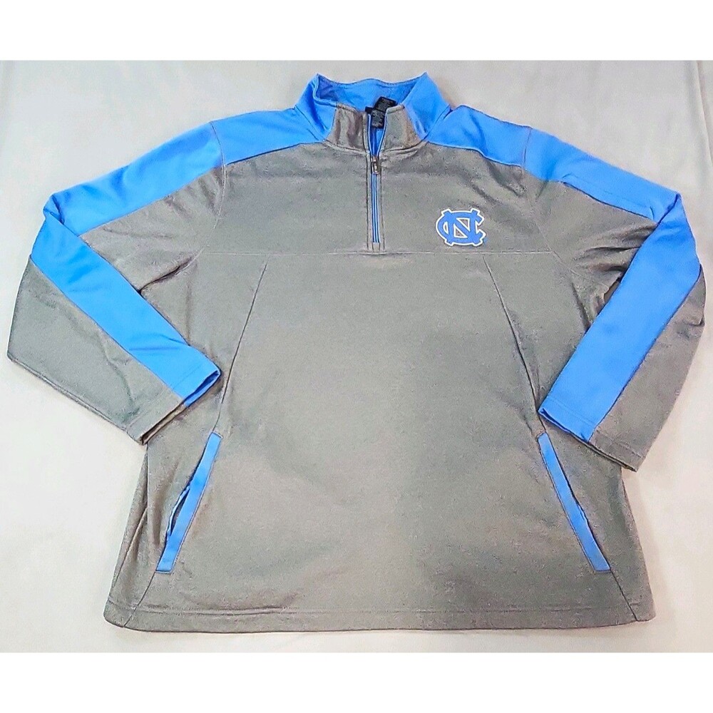 GEN2 UNC Tar Heels 1/4 Zip Pullover Jacket Gray/Blue Colorblock XL Poly